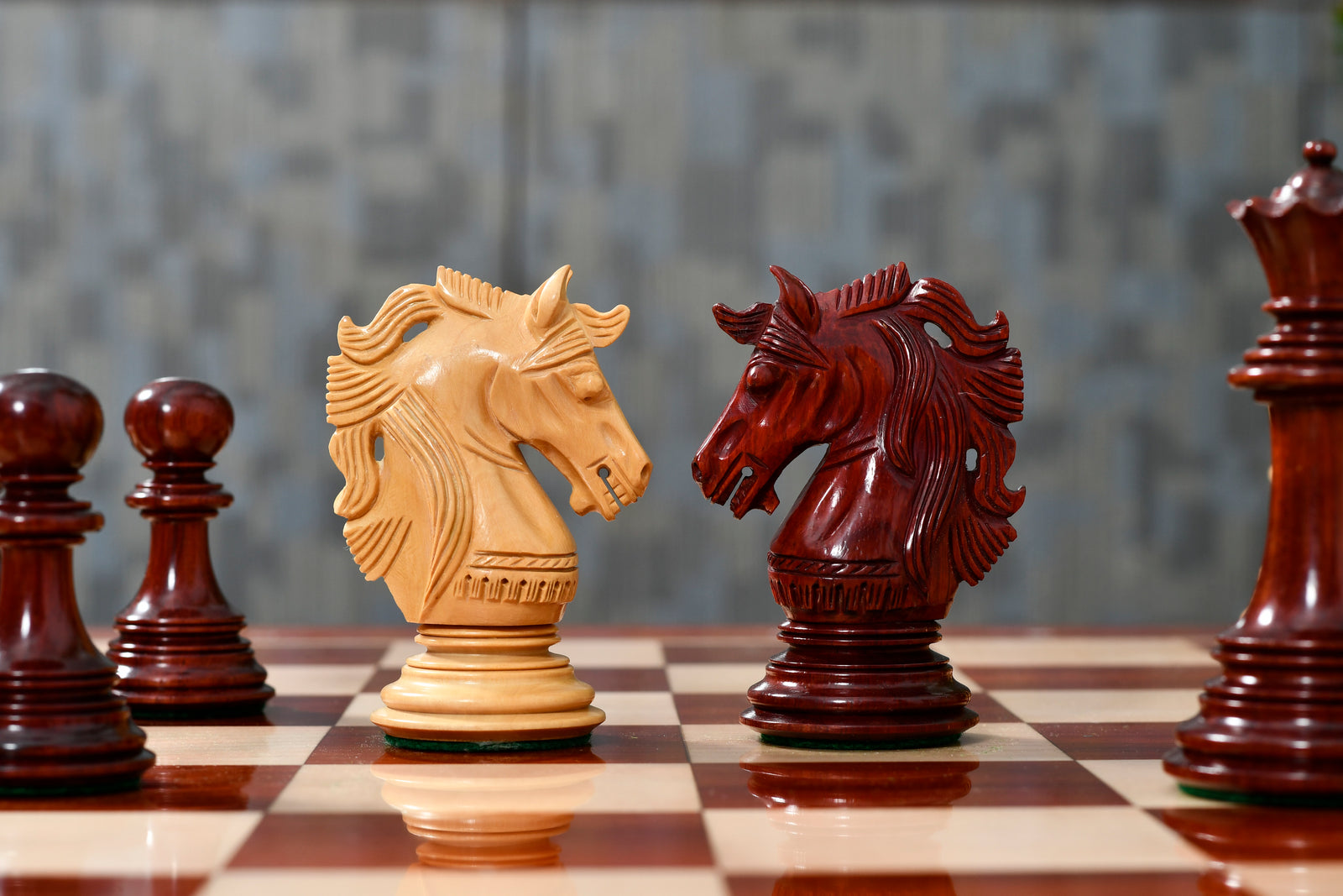 The Crown Heritage Series – A Regal Collection of Luxury Chess Pieces in Bud Rosewood & Natural Boxwood 4.3” King
