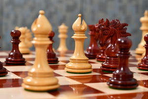 Arabian Knight Series Artisan Luxury Chess Pieces in Bud Rosewood & Boxwood - 4.2" King