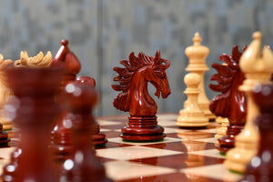 Arabian Knight Series Artisan Luxury Chess Pieces in Bud Rosewood & Boxwood - 4.2" King