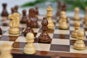 French Lardy Exclusive Wooden Chess Pieces – Handcrafted in Sheesham & Boxwood | 3" King with Extra Queens