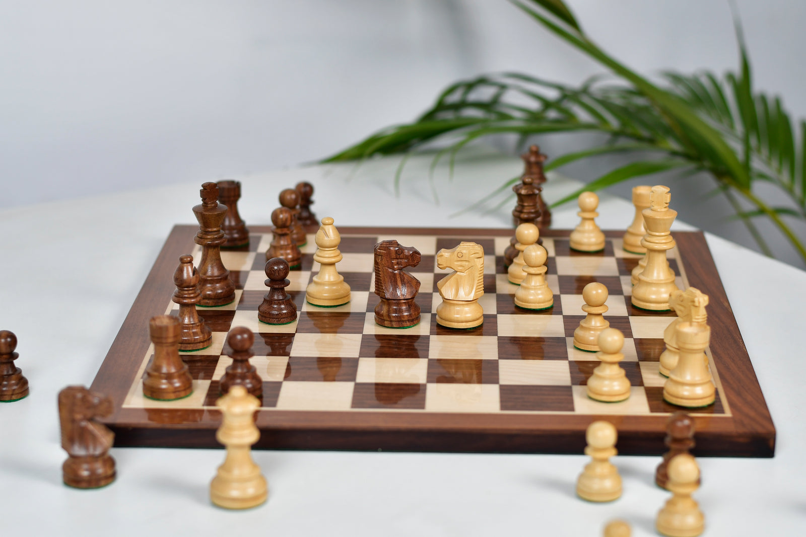 French Lardy Exclusive Wooden Chess Pieces – Handcrafted in Sheesham & Boxwood | 3" King with Extra Queens