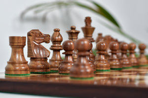 French Lardy Exclusive Wooden Chess Pieces – Handcrafted in Sheesham & Boxwood | 3" King with Extra Queens