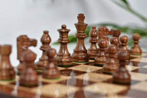 French Lardy Exclusive Wooden Chess Pieces – Handcrafted in Sheesham & Boxwood | 3" King with Extra Queens