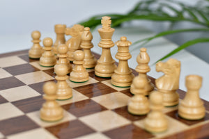French Lardy Exclusive Wooden Chess Pieces – Handcrafted in Sheesham & Boxwood | 3" King with Extra Queens