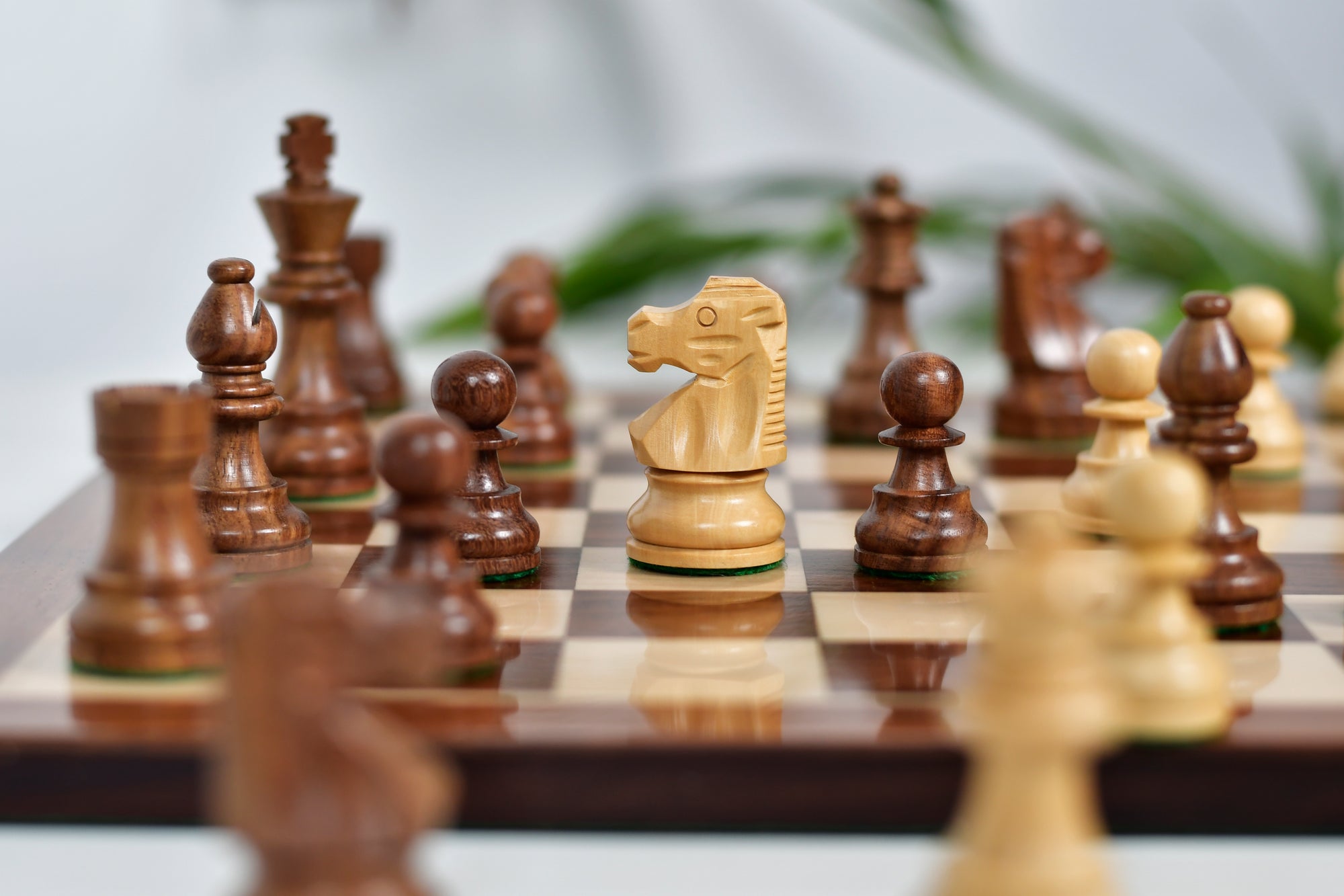French Lardy Exclusive Wooden Chess Pieces – Handcrafted in Sheesham & Boxwood | 3" King with Extra Queens