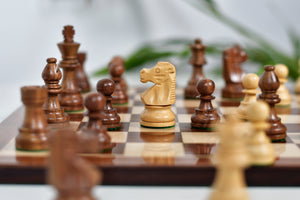 French Lardy Exclusive Wooden Chess Pieces – Handcrafted in Sheesham & Boxwood | 3" King with Extra Queens