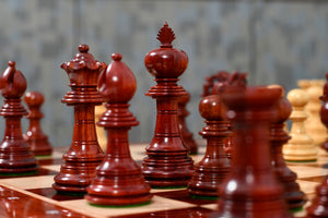 American Adios Series Luxury Chess Pieces in Bud Rosewood / Boxwood - 4.4" King