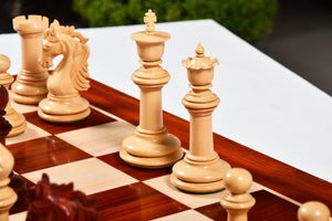 French Warrior Luxury Wooden Chess Pieces in Bud Rosewood & Boxwood - 4.4" King
