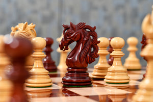 American Adios Series Luxury Chess Pieces in Bud Rosewood / Boxwood - 4.4" King