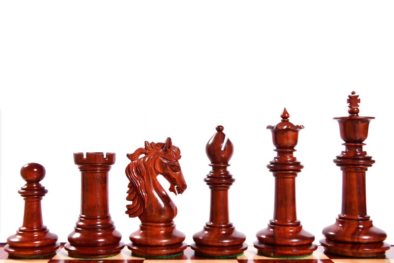 French Warrior Luxury Wooden Chess Pieces in Bud Rosewood & Boxwood - 4.4" King