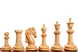 French Warrior Luxury Wooden Chess Pieces in Bud Rosewood & Boxwood - 4.4" King