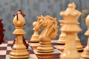 American Adios Series Luxury Chess Pieces in Bud Rosewood / Boxwood - 4.4" King