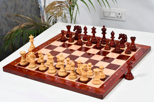 American Adios Series Luxury Chess Pieces in Bud Rosewood / Boxwood - 4.4" King