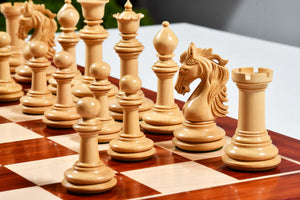 French Warrior Luxury Wooden Chess Pieces in Bud Rosewood & Boxwood - 4.4" King