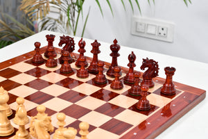 American Adios Series Luxury Chess Pieces in Bud Rosewood / Boxwood - 4.4" King