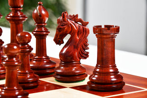 French Warrior Luxury Wooden Chess Pieces in Bud Rosewood & Boxwood - 4.4" King