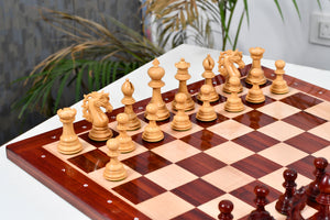 American Adios Series Luxury Chess Pieces in Bud Rosewood / Boxwood - 4.4" King