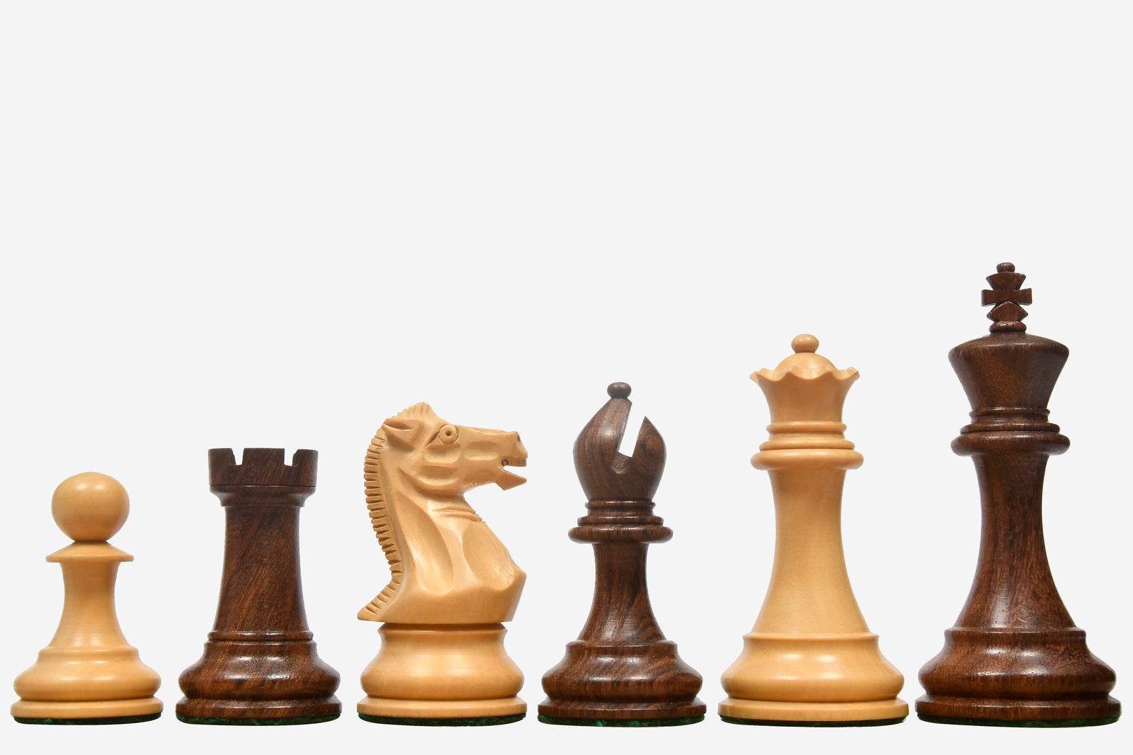 Pro Tournament Staunton Weighted Chess Pieces Sheesham & Boxwood 3.8"- King