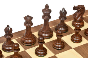 Pro Tournament Staunton Weighted Chess Pieces Sheesham & Boxwood 3.8"- King
