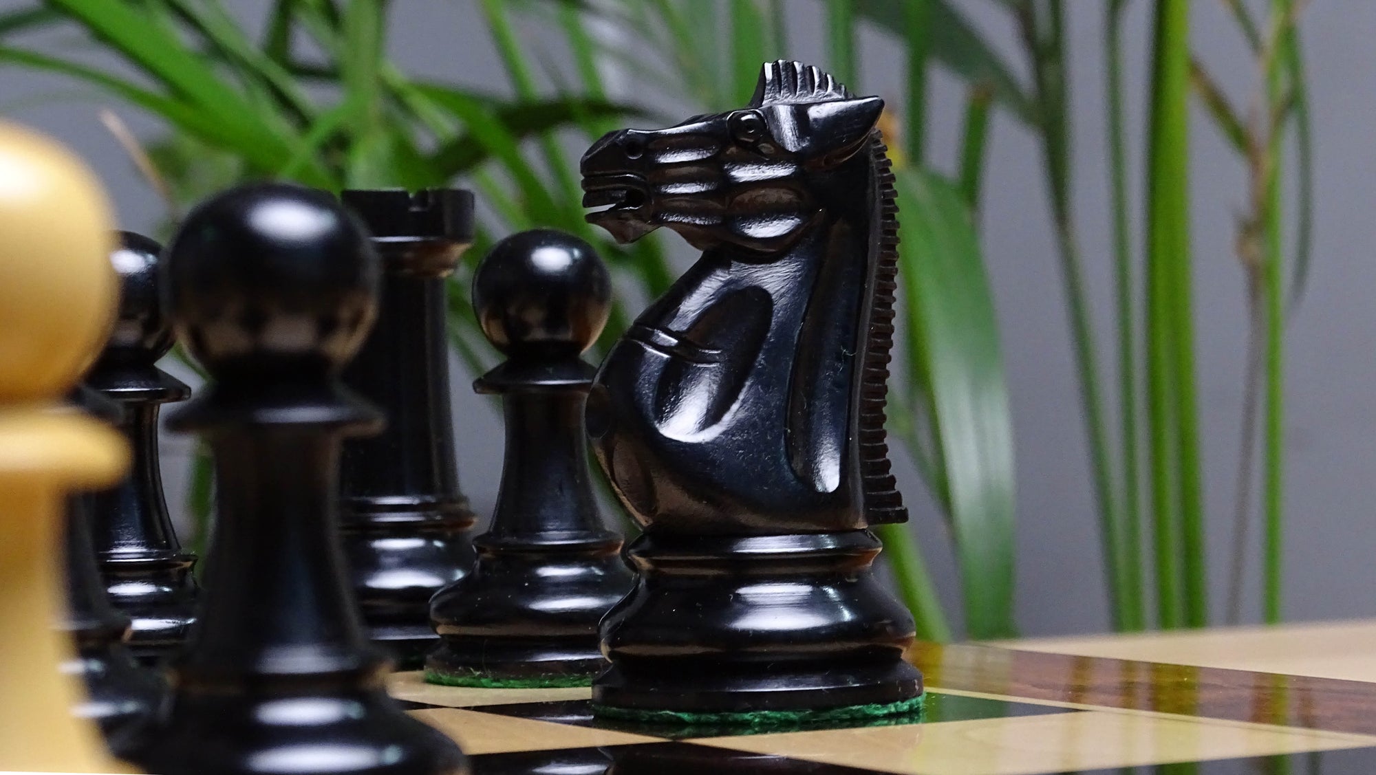 1966 17th Chess Olympiad Championship Weighted Repro 4.0 inch King Chess Pieces in Ebonized Wood - 1130 GMS