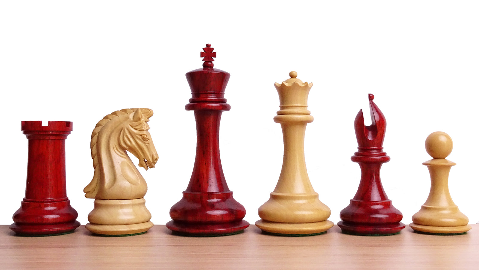 The 4.4 Inch Luxury Imperial Collector Series Artisan Chess Pieces Triple Weighted in Bud Rosewood and Boxwood - 1800 GMS