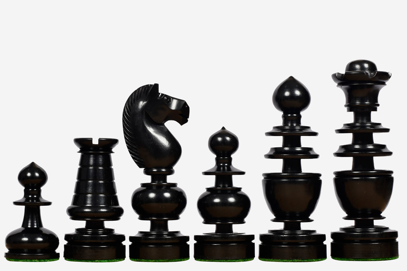 Reproduced Antique Series Regency Chess Pieces in Ebony and Box Wood - 4.3" King