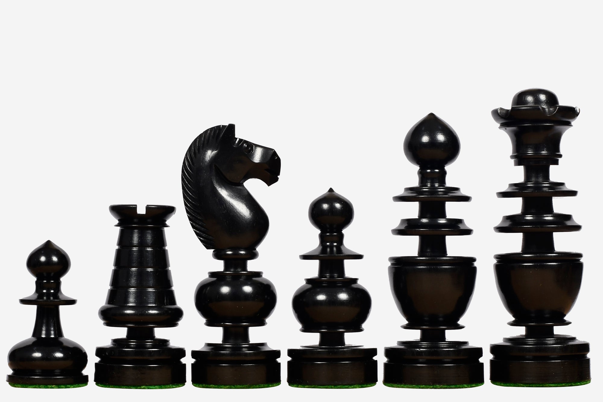 Reproduced Antique Series Regency Chess Pieces in Ebony and Box Wood - 4.3" King