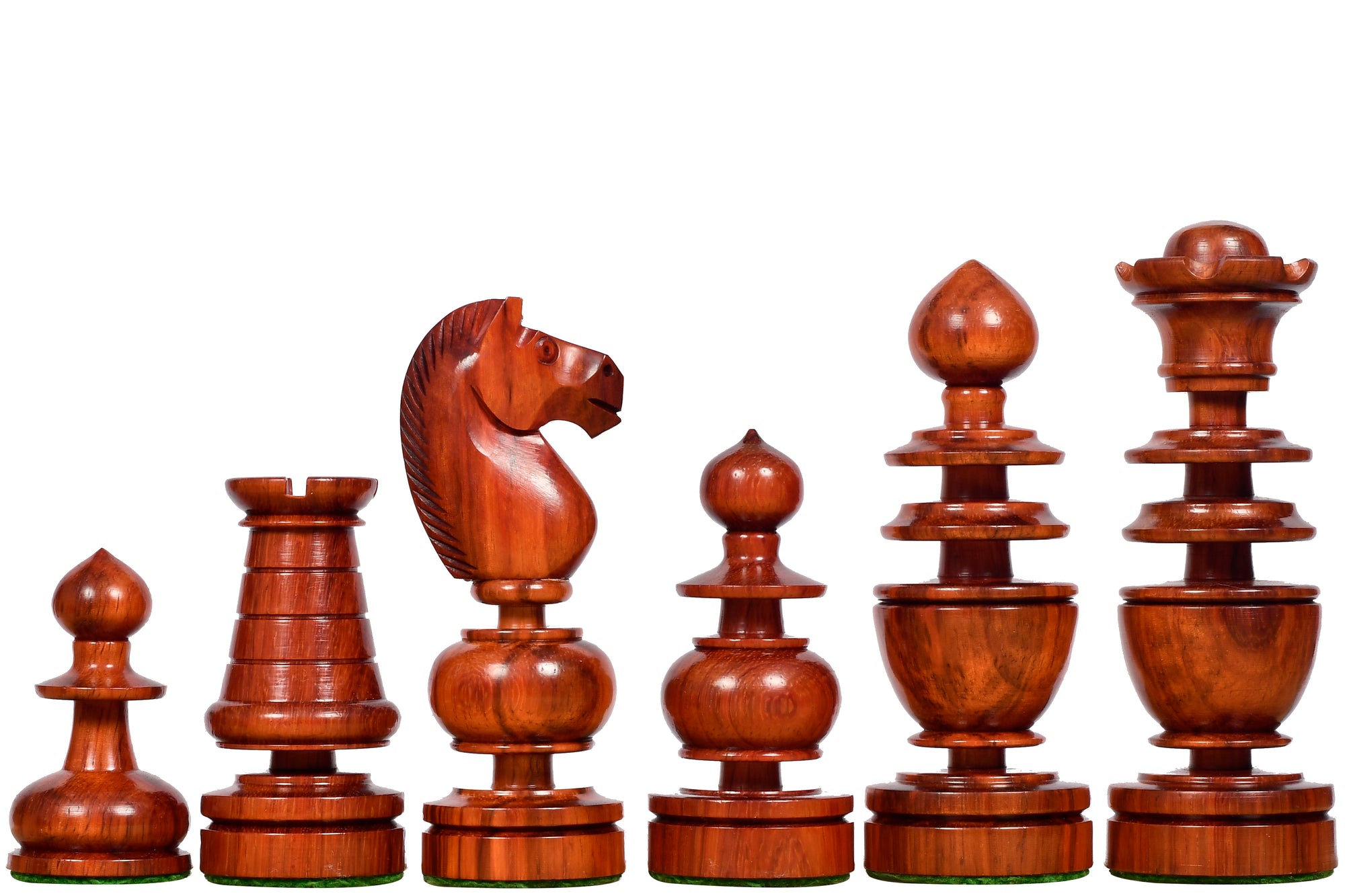 Reproduced Antique Series French Regency Chess Pieces in Bud Rosewood & Boxwood - 4.2" King
