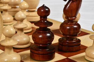 Antique French Regency Chess Pieces Bud Rosewood & Boxwood 4.2"