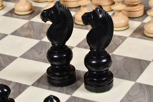 Reproduced Antique Series Regency Chess Pieces in Ebony and Box Wood - 4.3" King