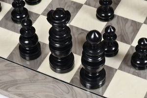 Reproduced Antique Series Regency Chess Pieces in Ebony and Box Wood - 4.3" King