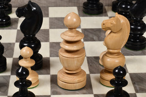 Reproduced Antique Series Regency Chess Pieces in Ebony and Box Wood - 4.3" King