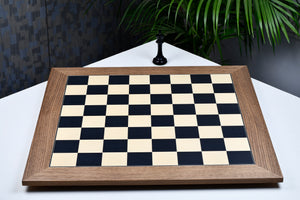 Wooden Deluxe Black Dyed Poplar & Sycamore with Matte Finish Chess Board 24" - 60 mm