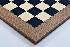 Wooden Deluxe Black Dyed Poplar & Sycamore with Matte Finish Chess Board 24" - 60 mm
