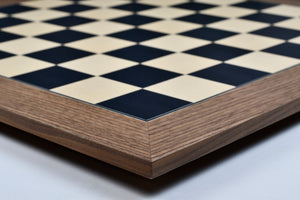 Wooden Deluxe Black Dyed Poplar & Sycamore with Matte Finish Chess Board 24" - 60 mm