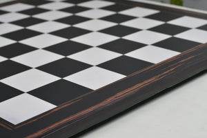 Wooden Chess Board in Deluxe Black Dyed Poplar & White Erable Look with Epoxy Matte Finish -21"  55 mm