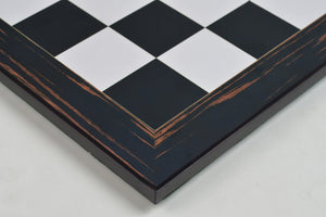 Wooden Chess Board in Deluxe Black Dyed Poplar & White Erable Look with Epoxy Matte Finish -21"  55 mm