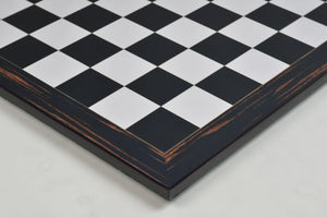 Wooden Chess Board in Deluxe Black Dyed Poplar & White Erable Look with Epoxy Matte Finish -21"  55 mm