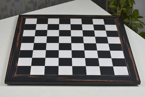 Wooden Chess Board in Deluxe Black Dyed Poplar & White Erable Look with Epoxy Matte Finish -21"  55 mm