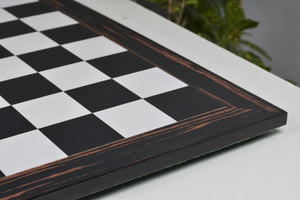 Wooden Chess Board in Deluxe Black Dyed Poplar & White Erable Look with Epoxy Matte Finish -21"  55 mm