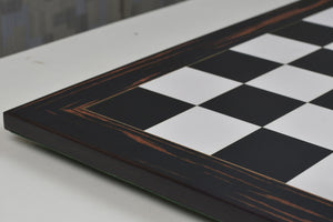 Wooden Chess Board in Deluxe Black Dyed Poplar & White Erable Look with Epoxy Matte Finish -21"  55 mm