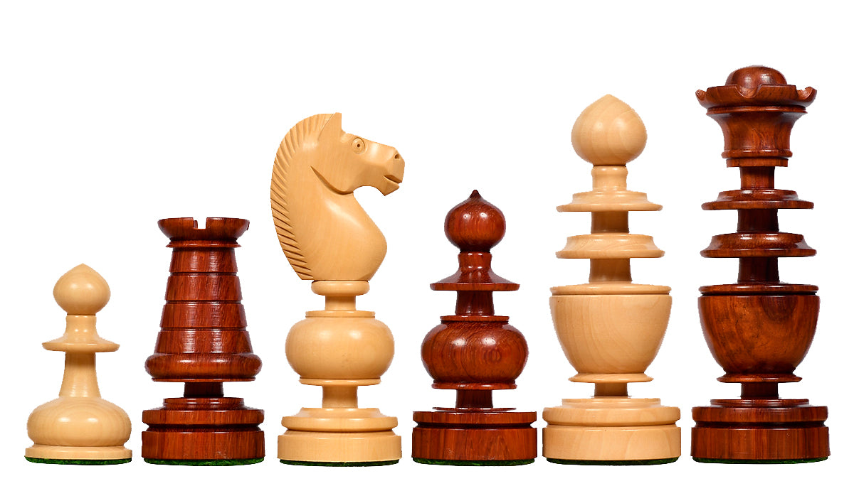 Antique French Regency Chess Pieces Bud Rosewood & Boxwood 4.2"