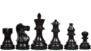 The Smokey Staunton Series Chess Pieces in Ebonized boxwood & Natural Boxwood- 3.8" King