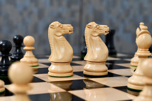 The Grandmaster Staunton Series Chess Pieces - 3.75" King in Ebonized Boxwood & Natural Boxwood - 1100 grams