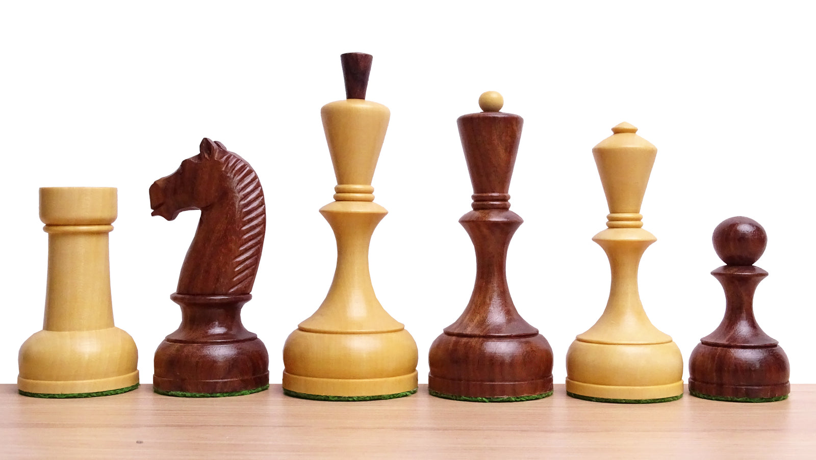 The Soviet Era 1950s' Botvinnik Tournament Weighted Chess Pieces in Sheesham & Boxwood 4.4 inch King - 1480 Grams