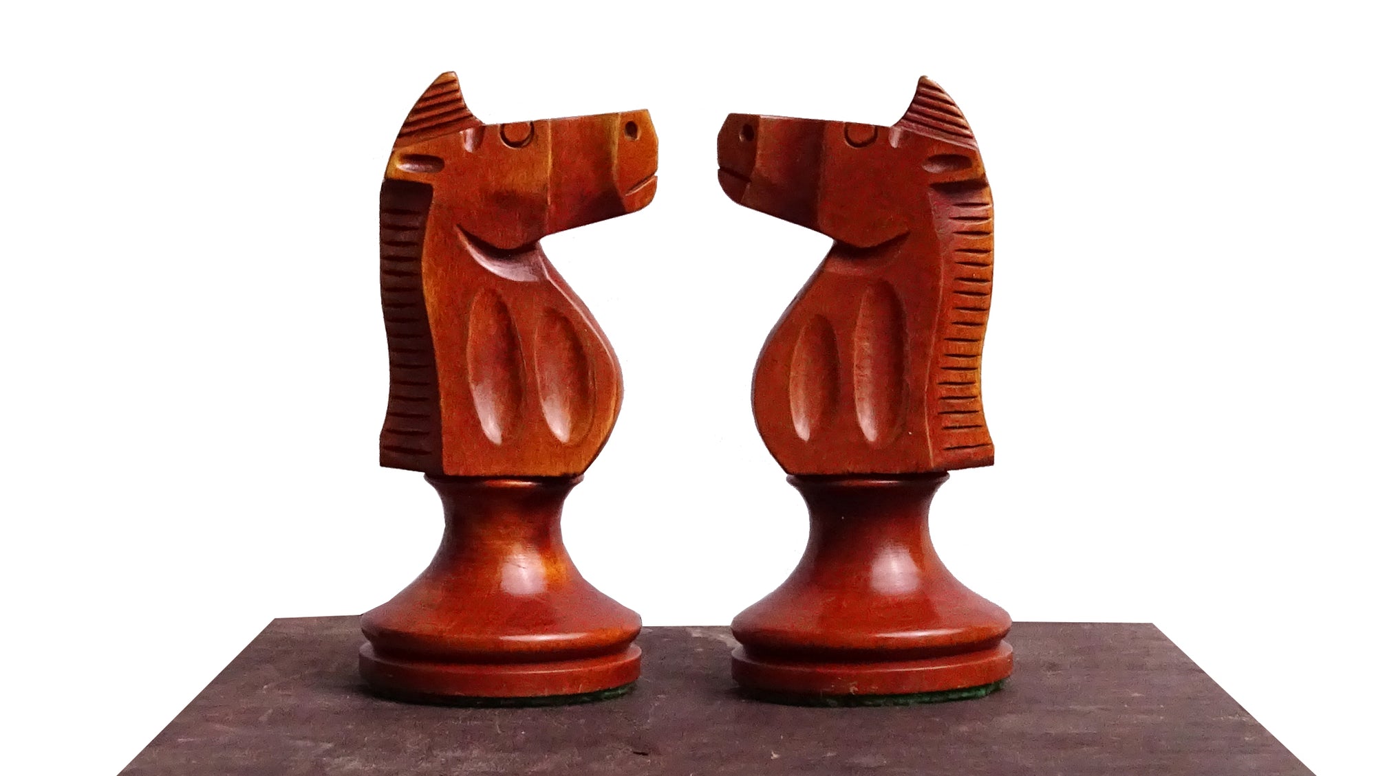 The 1973 Philippines Repro International Tournament Chess Pieces in 4.2 Inch King Ebonized & Antique Boxwood - 1350 Grams