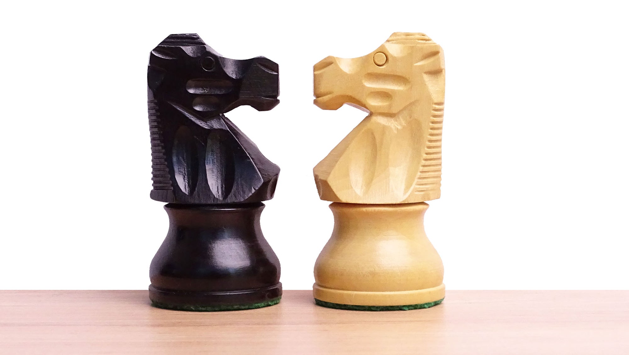 The Repro of French Lardy Wooden Chess Pieces in Ebonized Boxwood 3 ¾ Inch King - 1240 GMS Weight