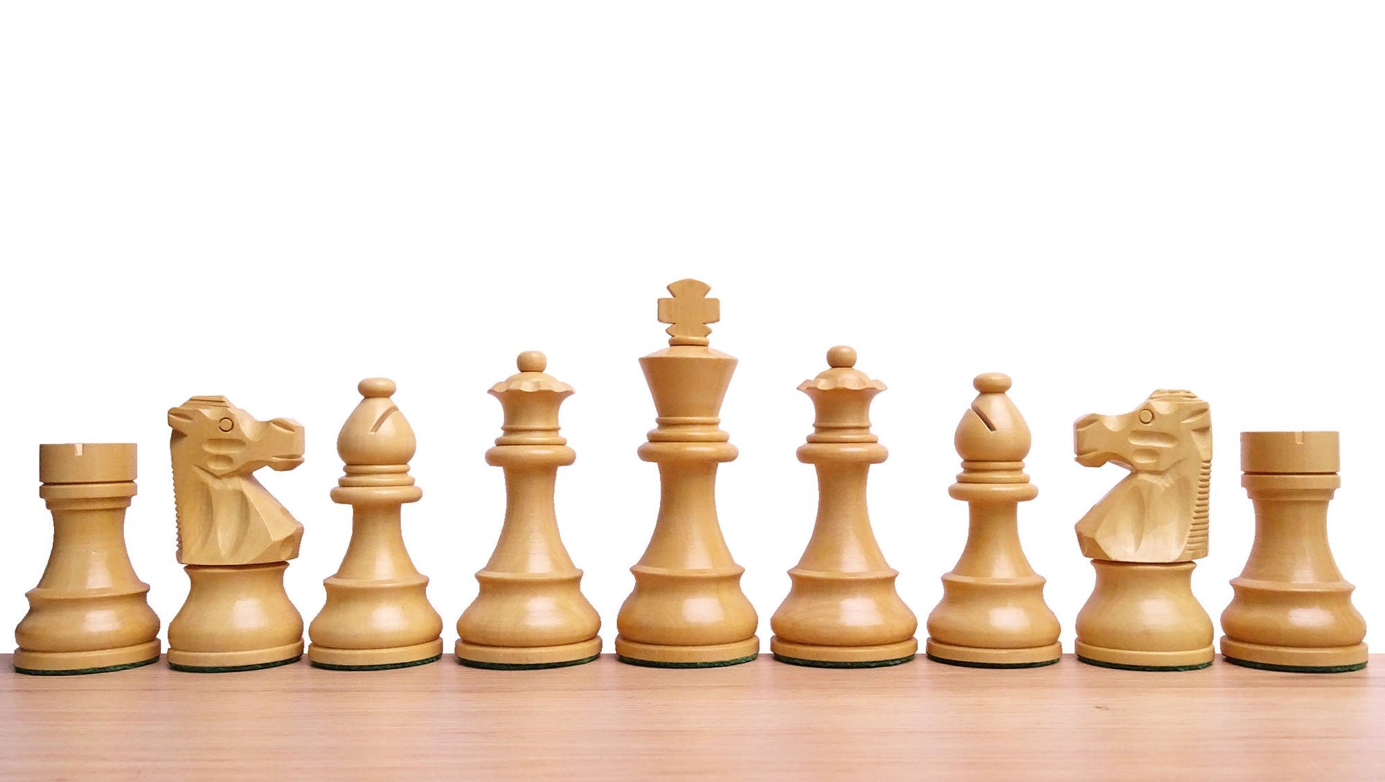 The Repro of French Lardy Wooden Chess Pieces in Ebonized Boxwood 3 ¾ Inch King - 1240 GMS Weight
