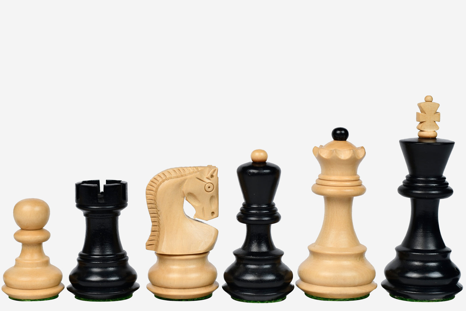 Traditional Russian Zagreb Weighted Chess Pieces Ebonized Boxwood 3.1"- King