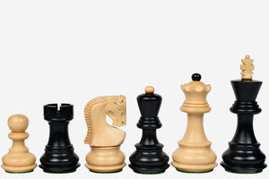 Traditional Russian Zagreb Weighted Chess Pieces Ebonized Boxwood 3.1"- King